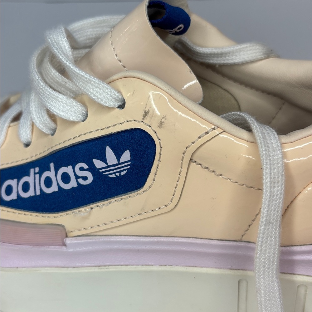 Adidas Originals Hyper Sleek Platform Sneakers Size 6 tan pink blue - Picture 13 of 15
